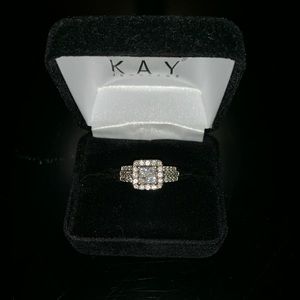 1 1/2 ct 14k white gold wedding/engagement ring